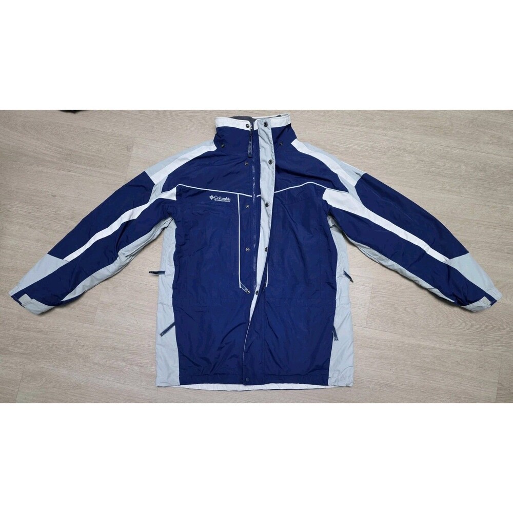 Vintage Columbia Interchange Jacket Mens Medium Gray Blue 3-in-1 Full Zip Winter
